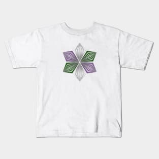 Genderqueer Pride Flag Colored Geometric Starburst Kids T-Shirt